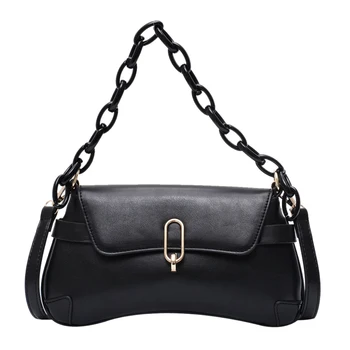 

Fashion PU Leather Chain Shoulder Handbag Messenger Totes Women Solid Color Bag Female Classic Elegant Shoulder Handbags