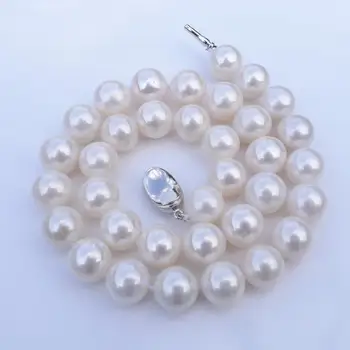 

13-15mm natural pearl sweater FINE jewelry circle close to genuine bright light necklace