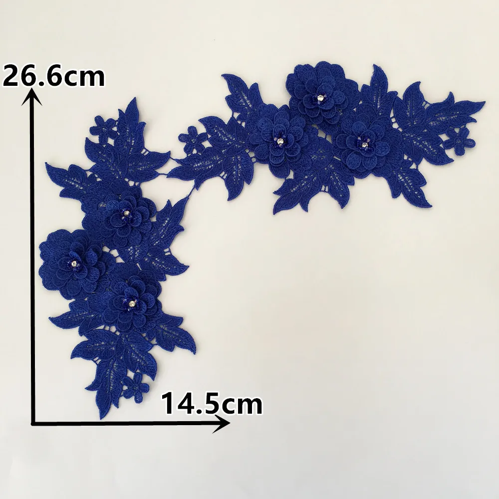 Новое поступление 3D Цветочная вышивка аппликация кружевной воротник декольте DIY Стразы для шитья кружевная ткань платья аксессуары Скрапбукинг