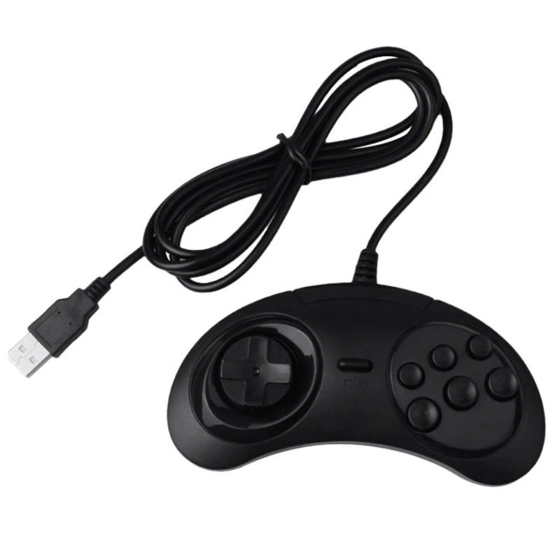 USB геймпад игровой контроллер 6 кнопок для SEGA джойстик держатель ПК MAC Mega Drive