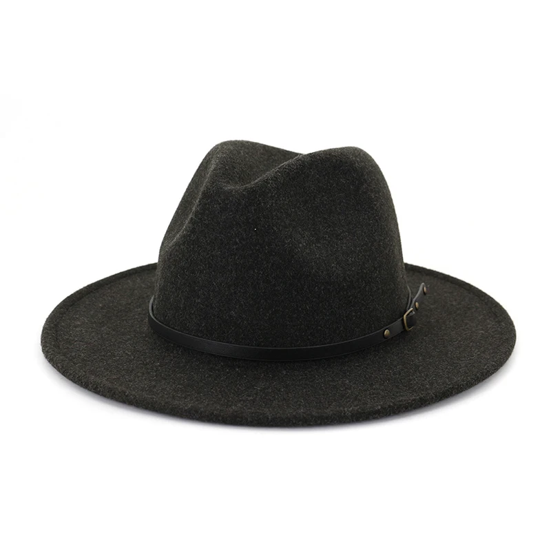 FS шерстяная фетровая шляпа, фетровая Кепка с широкими полями, дамская шляпа Trilby Chapeu Feminino с поясом для женщин и мужчин, джазовая церковная крестная шляпа, шляпы сомбреро