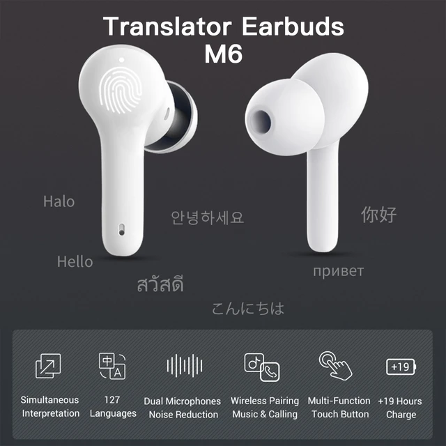 Timekettle M3 - Auriculares/auriculares con traductor de idiomas y voz