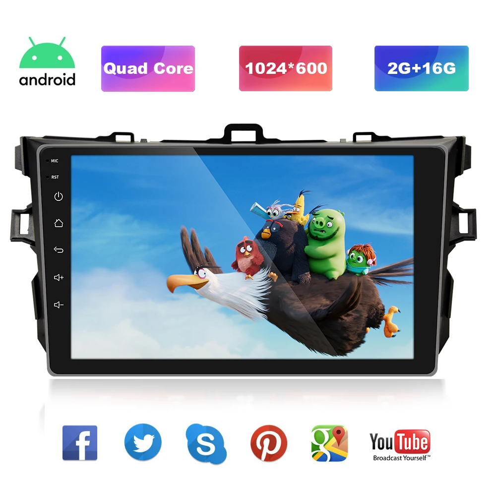 " Android 9,1 Автомагнитола MP5 плеер авторадио для Toyota Corolla 2007 2008 2009 2010 2011 Автомобильный мультимедийный видео плеер gps