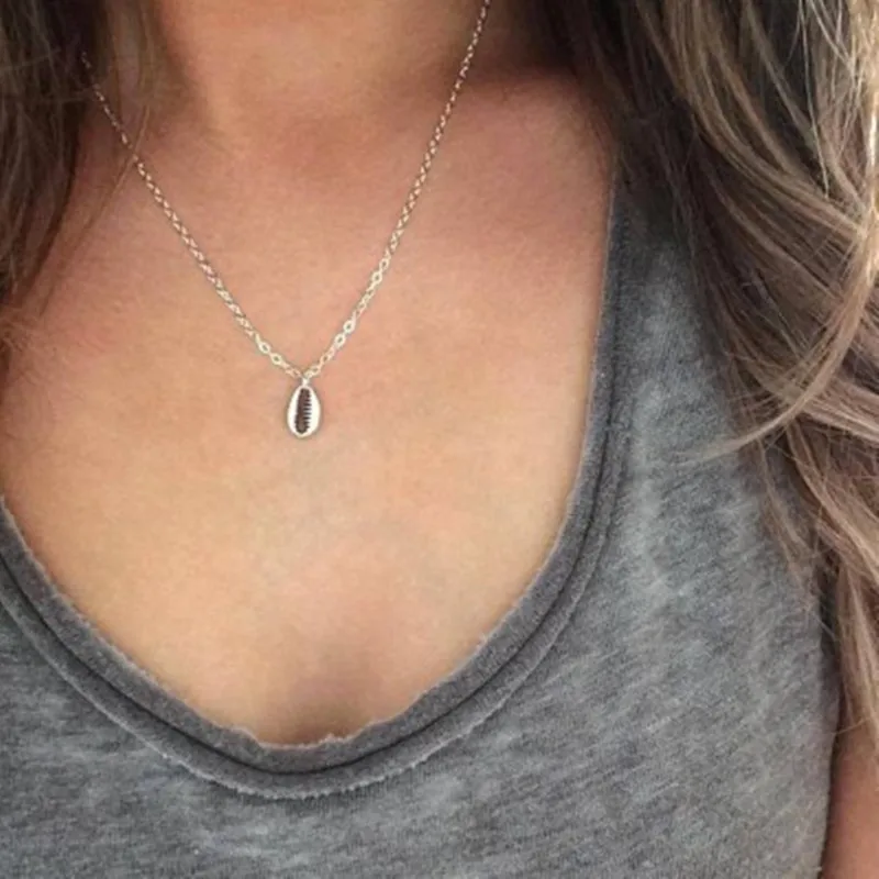 Воротник mujer moda oro plata цветной воротник раковины para forma colgante océano playa joyeria ожерелье |