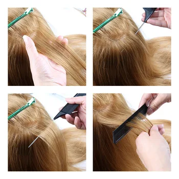 

1PC Professional Foiling Hair Dyeing Comb Highlighter Comb Tip Oil Head Weaving Cutting Tail Pro-Hair Plastic Tray Brush