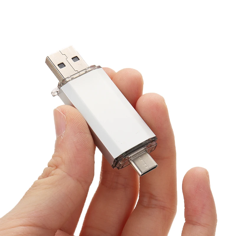 1 шт. двойной штекер Тип ручки привода A/C Thumb Menmory Stick Drive USB мода флэш-накопитель 32 ГБ до 256 ГБ для смартфона компьютера