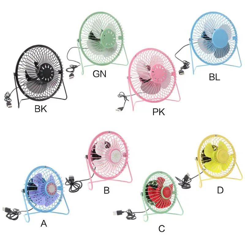 

New USB Desk Fan Metal Mute Office Home Car Travel Personal Mini Table Portable Outdoor Fan 4" and 6" Optional Hot