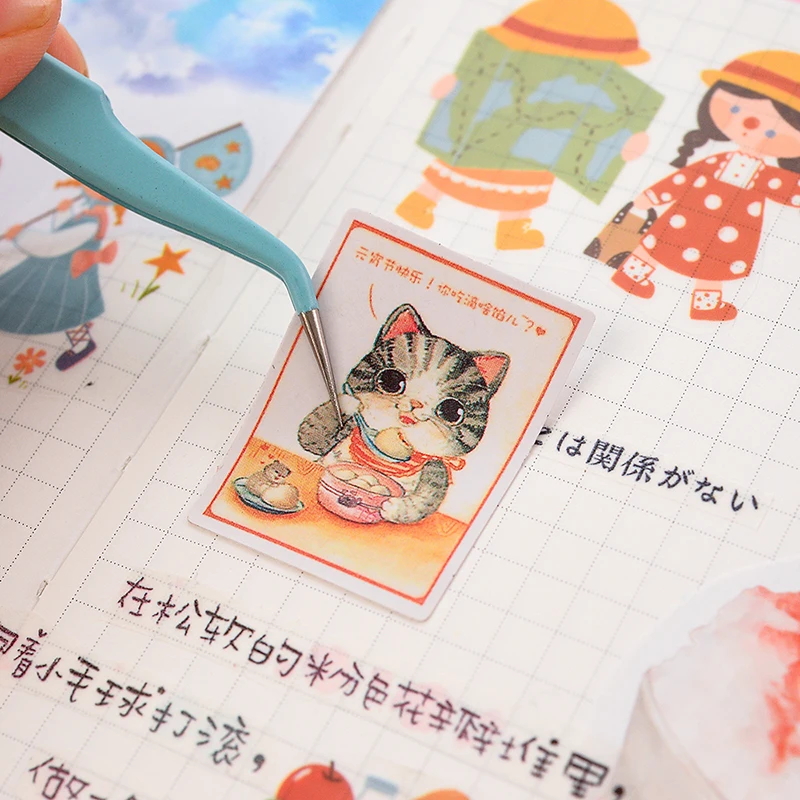 Yoofun 1pc/pack Stainless Steel Tweezers Accessories Sticker Tool for Scrapbooking Journals Utility Knife Kawaii Stationery - Image 4