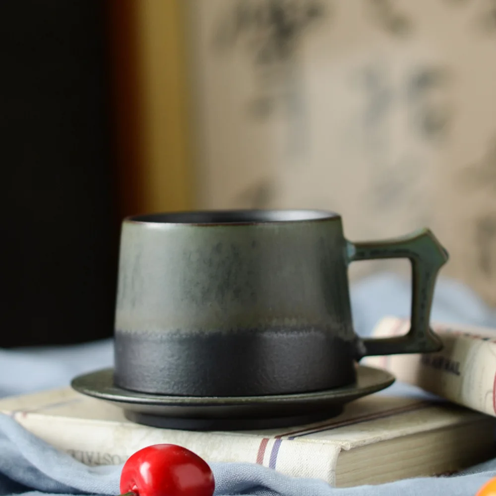 Cup and saucer 03 Керамическая кофейная чашка, набор, английский послеобеденный чай, кружка для кофе, парные чашки и блюдце, набор посуды для кофе, подарок для влюбленных, Прямая поставка - Цвет: Cup and saucer 03