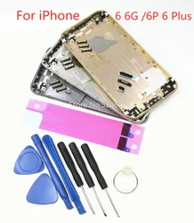 1pcs New rear case battery back cover for iPhone 6 6 Plus 6Plus 6S 6S Plus 6SPlus battery door middle frame chassi Replace Part