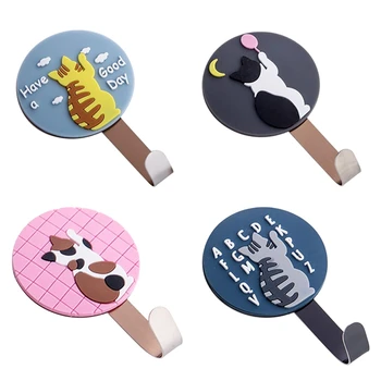 

4Pcs Cute Cat Hangers Key Holder Wall Hook Hats Coat Clothes Hanger Towel Holder Hooks Wall Organizer Home Decoration