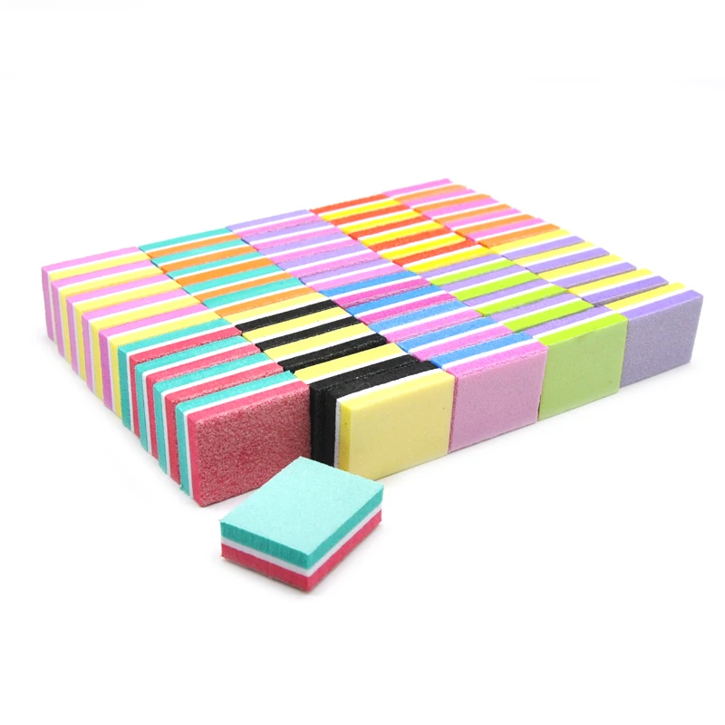 

50 шт. / партия цветная мини - губка для ногтей напильник двухсторонний 100 / 180 Limas Изумрудная пластина ногти буферный напильник салон маникюр инструмент