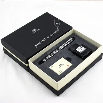 

Writing Stationery Promotion Jinhao X750 Luxury Black and Silver 0.5mm Nib Fountain Pen Metal Steel Ink Pens for Gift