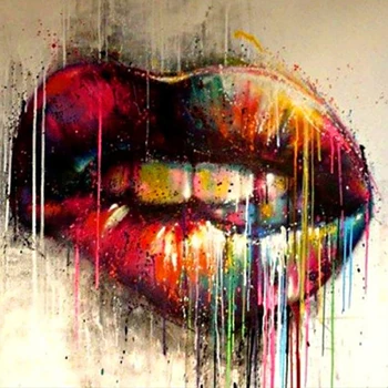 

Full 5D Diy Diamond Cross Stitch Red Lips 3D Diamond Mosaic Square Round Rhinestone Painting Embroidery Gifts