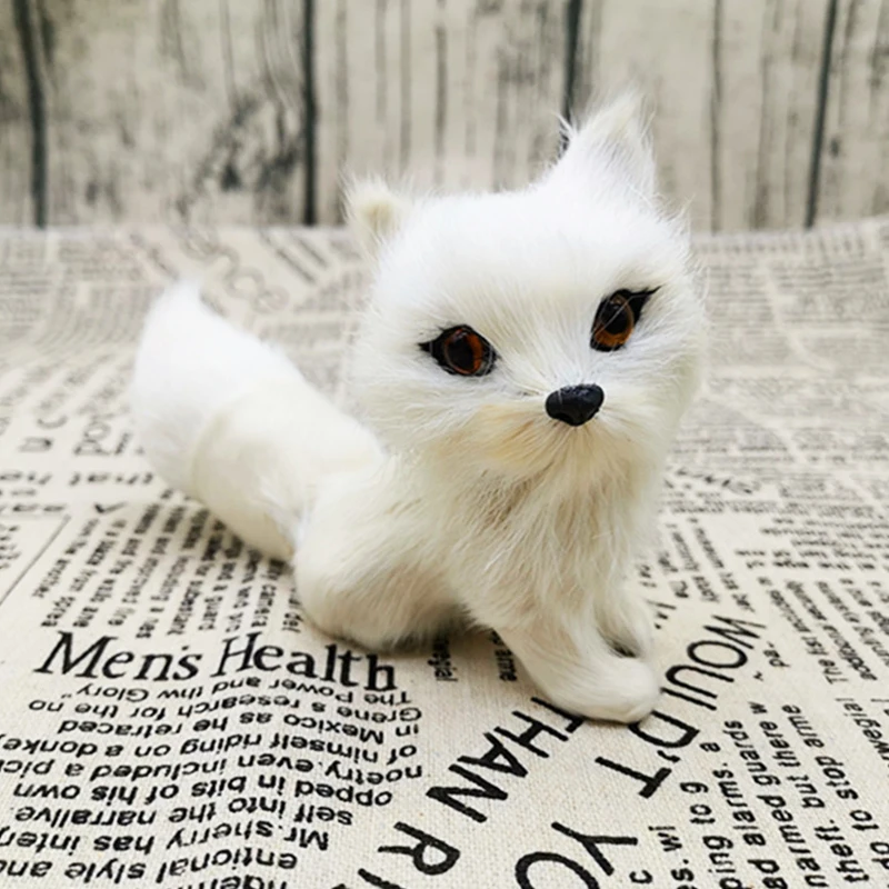3 Styles Mini Squatting Fox Model Cute Simulation Brown Fox Home Decoration Wedding Birthday Gift Plush Figures Craft Miniatures miniature ornament plush toy miniature figurines