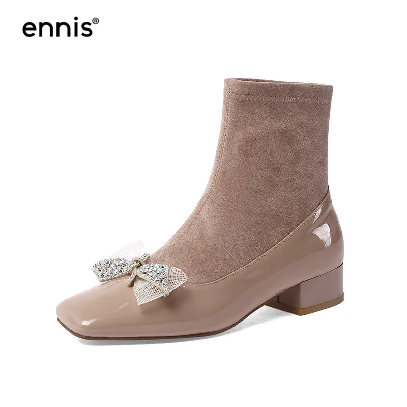 stretch ankle boots low heel