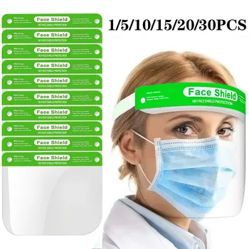 

1/5/10/15/20/30x Transparent Screen Splash-proof Full Face Shield Mask Safty Protective Kitchen Face Cover Mask Protective Tools