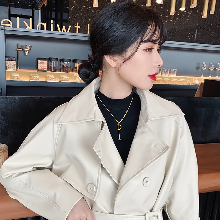 2020 new classic titanium steel D letter pendant Necklace for woman fashion jewelry autumn sweater chain girl's neck chain - Image 3