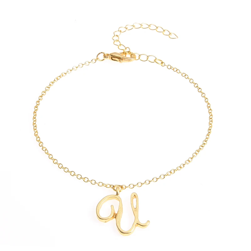 Уникальные персонализированные буквы браслет, маленькая начальная браслет, Английский алфавит браслет для пары, подарок для нее-идея подарка