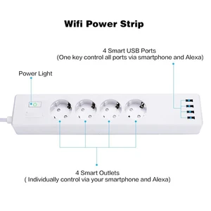 Image 2 - Wifi Smart Power Strip Surge Protector 4 EUปลั๊กปลั๊กไฟฟ้าซ็อกเก็ตUSBเสียงAppรีโมทคอนโทรลโดยAlexa google Home