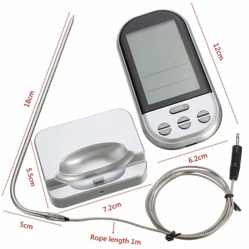 

Set Digital 2 Probes Cooking Food Meat Oven BBQ Thermometer Timer Wireless Remote Household Thermometers