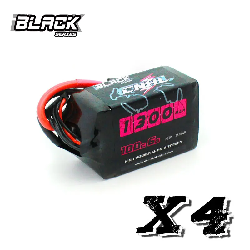 4 шт. CNHL 6S Lipo аккумулятор 1300 мАч 22 2 в 100C с XT60 черной серии для радиоуправляемого FPV