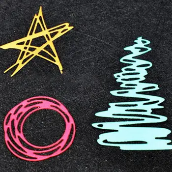 

5 Pieces Of Christmas Tree Star Metal Stamping Dies Diy Scrapbook Photo Album Decoration Embossed Folder