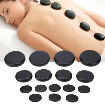 

Massage 16pcs / box Natural Massage Stone SPA Hot Compress Oval Shape Stones for Beauty Salon Massagem
