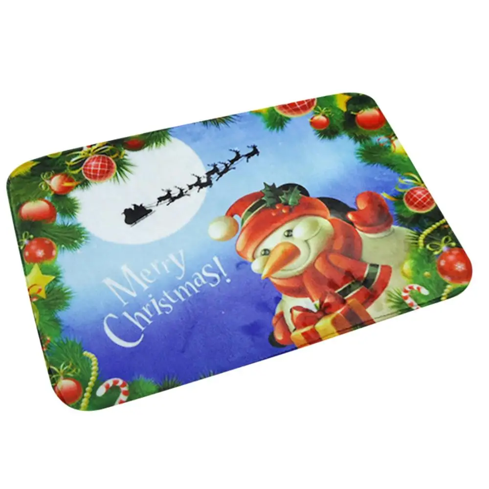 D christmas rugs Толстый милый коврик фланелевый Рождественский принт коврики для ванной комнаты домашний коврик для спальни кухня абсорбирующий коврик для Альфа 30S27 - Цвет: D christmas rugs
