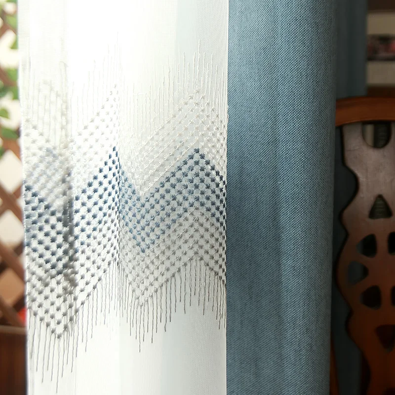 

window Curtain gauze curtain product embroiders wave Europe type window gauze sitting room bedroom wave window curtain window