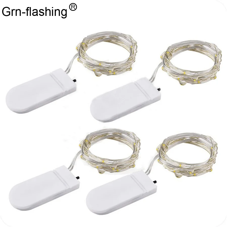 

10Pcs/lot Button Cell Powered 2M 20 LED String Lights Copper Wire Holiday Christmas Lights For Holiday Decorations,Wedding,Party