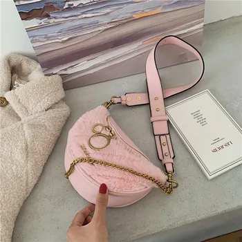 

Faux Fur Small Crossbody Bags For Women 2019 Winter Female Shoulder Messenger Bag Lady Handbags and Purses