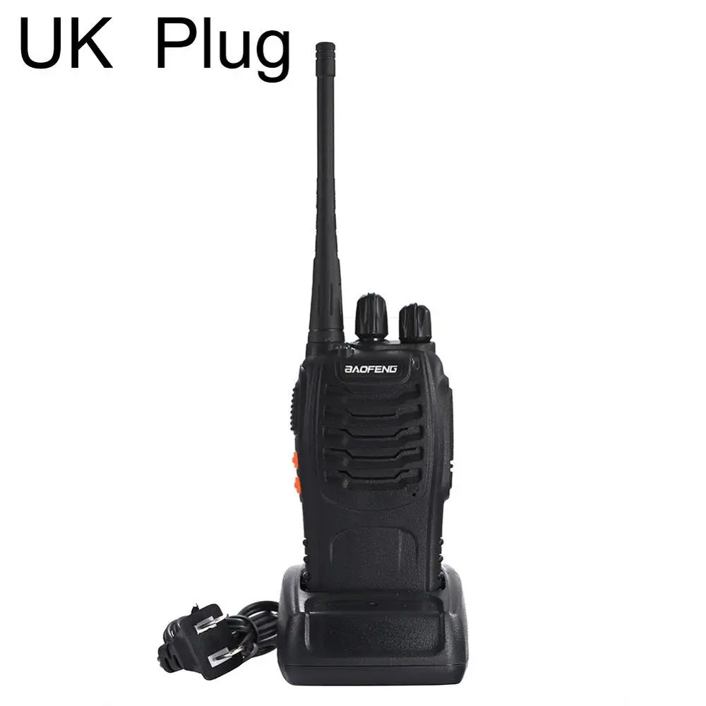 UK Plug 2 шт./лот BAOFENG BF-888S рация antena UHF двухстороннее радио UHF 400-469,995 МГц 16CH портативный приемопередатчик с наушником рация - Цвет: UK Plug