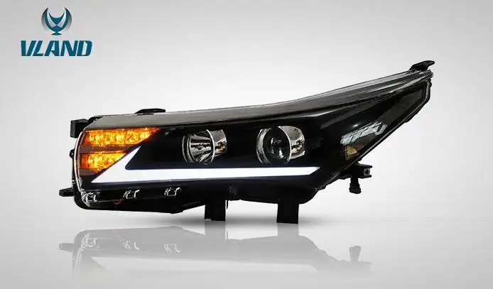 BLACK VLAND завод для автомобильных фар для COROLLA светодиодный дизайн головная лампа с желтым поворотным сигналом+ DRL+ Play and Plug - Цвет: BLACK