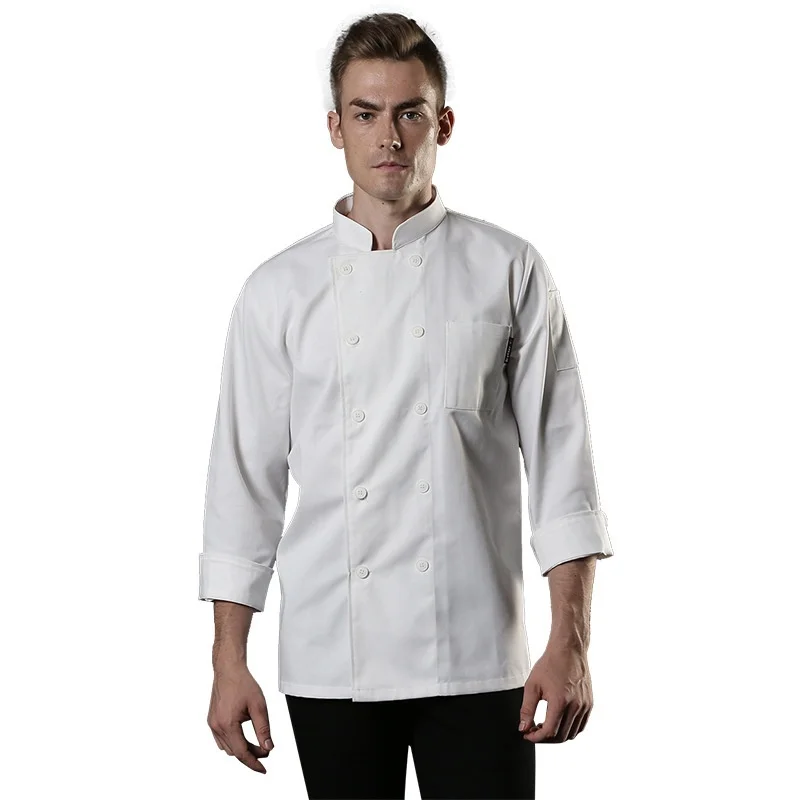 Long Sleeve Jacket Куртка шеф-повара с длинными рукавами для мужчин и женщин, осенне-зимнее пальто, выпечка тортов, одежда в западном стиле, Кондитерские комбинезоны - Цвет: Long Sleeve Jacket