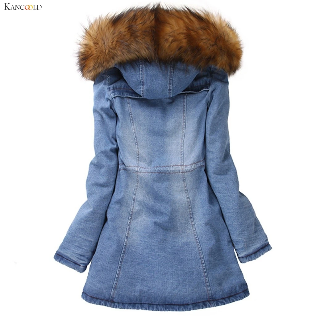 remarkable  KANCOOLD coats Womens Long Thick Fur Collar Hooded Down Jacket Slim Winter Warm Jeans fashion coats