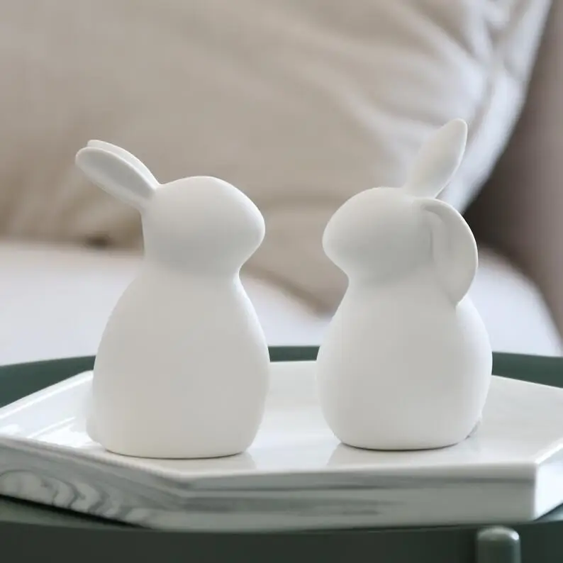 Nordic Couple Rabbit керамические фигурки ремесла для гостиной украшение офиса стола