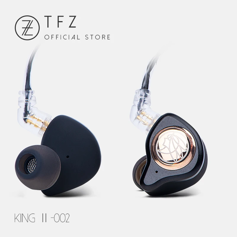 TFZ KING II Hifi Monitor Earphones,3.5mm Wired Stereo Headset HIFI Music Earphone Earbud - Цвет: 002Black