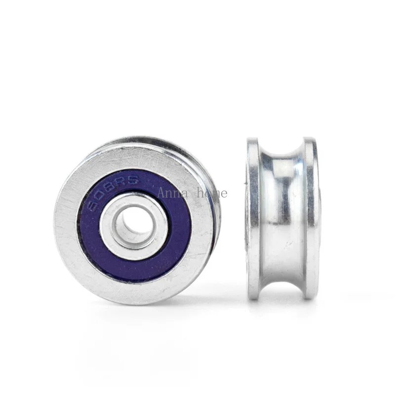 6*28*12mm groove U type Non-standard Bearing Pulley Guide Wheel Roller 8mm Round rail wire rope lifting wheel