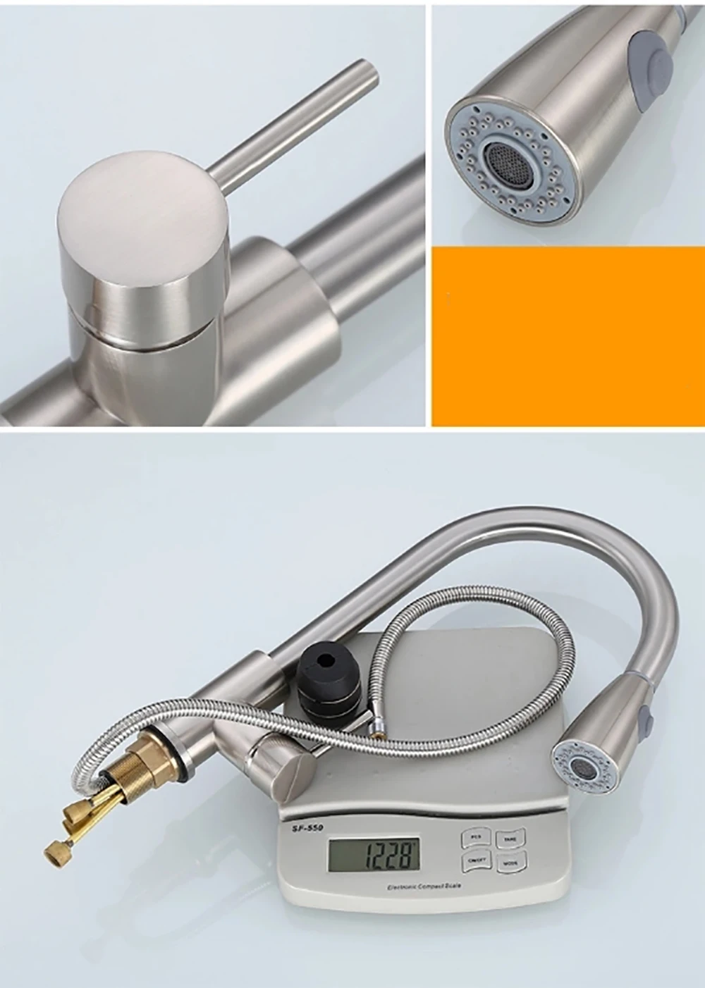 Смесители для кухни серебристые с одной ручкой выдвижной кухонный кран с одним отверстием поворотный кран с ручкой 360 градусов смеситель для воды смеситель