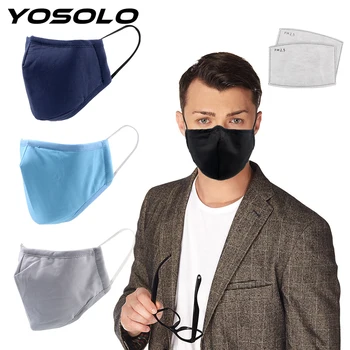 

YOSOLO Anti-fog Cotton Activated Carbon Filter Filter Insert Mask PM2.5 Mask Adult Protective Mask Windproof With 2 piece Filter