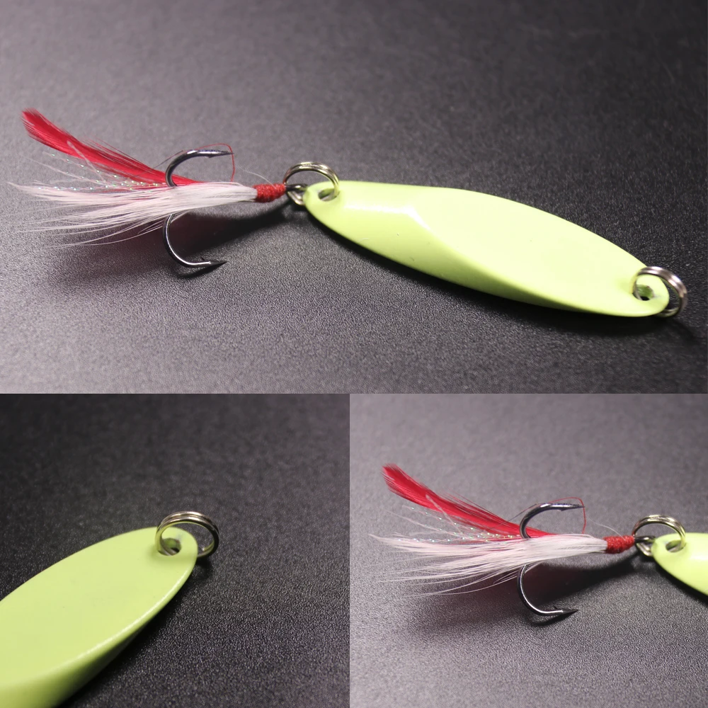 2pcs Luminous Metal Spinner Spoon Bass Fishing Lure Sequins Hard Bait With Flash Tail Sea Trolling Tackle 5g/7g/10g/13g | Спорт и