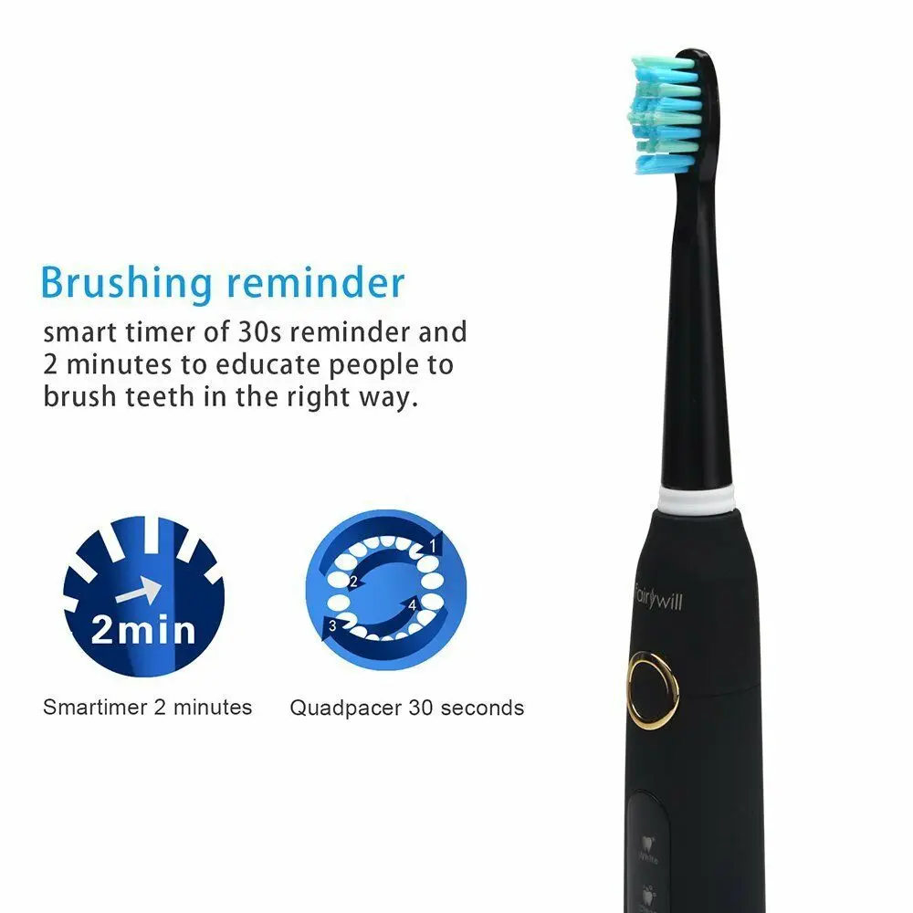 Fairywill Electric Toothbrush Powerful Sonic Cleaning USB Rechargeable Timer Adult Electronic Washable Whitening Teeth Brush Fairywill Electric Toothbrush Powerful Sonic Cleaning USB Rechargeable Timer Adult Electronic Washable Whitening Teeth Brush