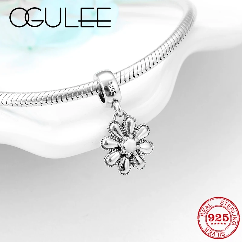 

2019 New Authentic Spring Flowers Silver Dangle Charms Peandant Beads Fit Original Pandora Bracelets 925 Sterling Silver Jewelry