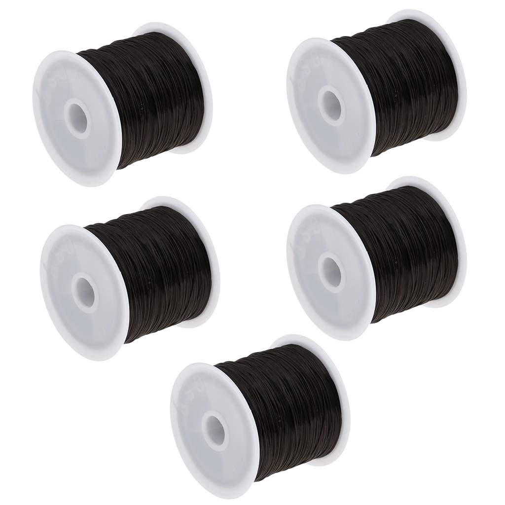 2 Rolls 60M Elastic Black Salon Hair Weave Sew Decoration Thread for Wig Weft Sewing Making Hair Extensions Stretch Yarn