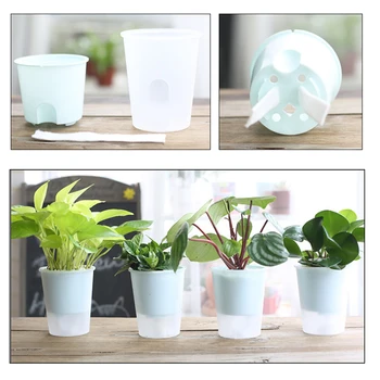 

Hydroponic Plant Plastic Flower Pot PP Material Double Cup Self-Watering Absorption Lazy Flower Pot Plant Holder