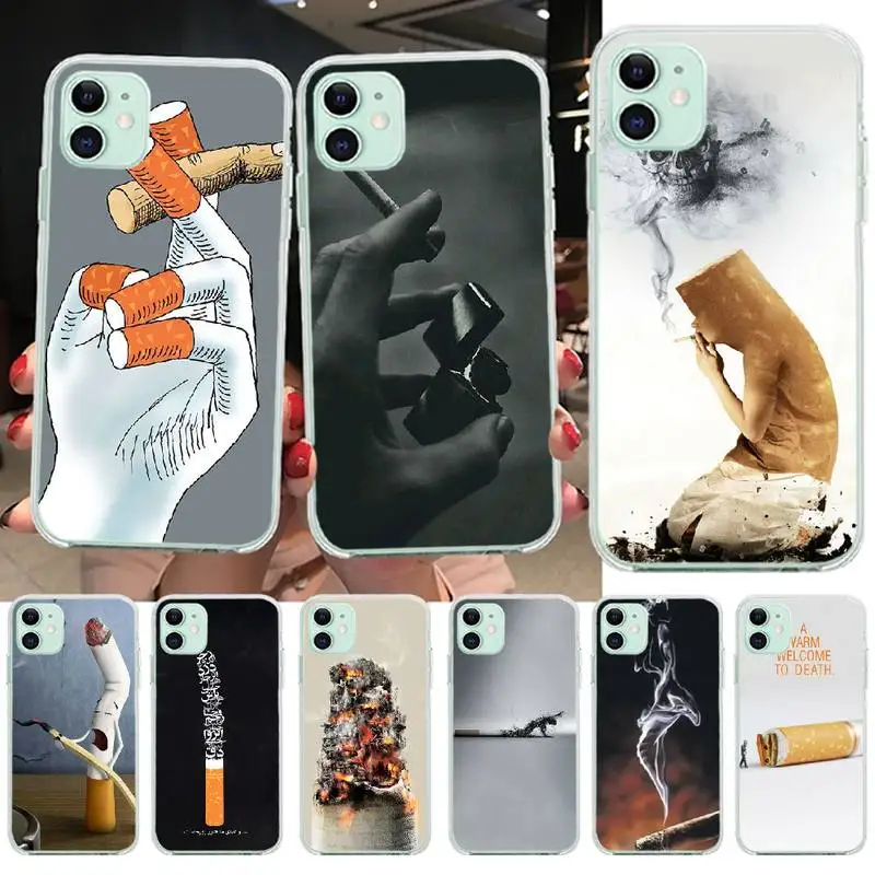 PENGHUWAN cigarette aesthetic Smart Cover Black Soft Shell Phone Case for iPhone 11 pro XS MAX 8 7 6 6S Plus X 5S SE XR cover | Мобильные