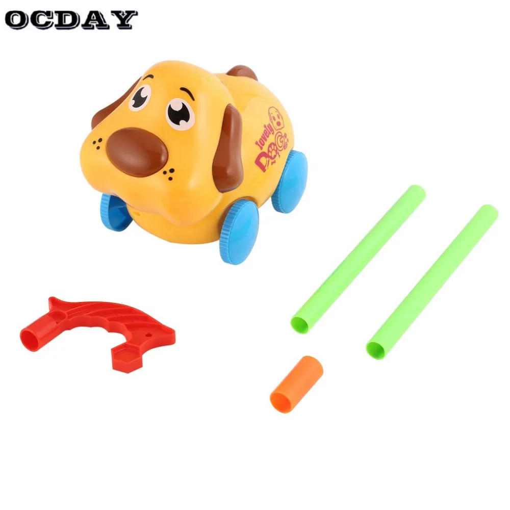 OCDAY дети ручной толкатель прогулки мультфильм животных тележки игрушки одиночный стержень ручной толкатель игрушки подарок для детей развивающие игрушки Прогулки
