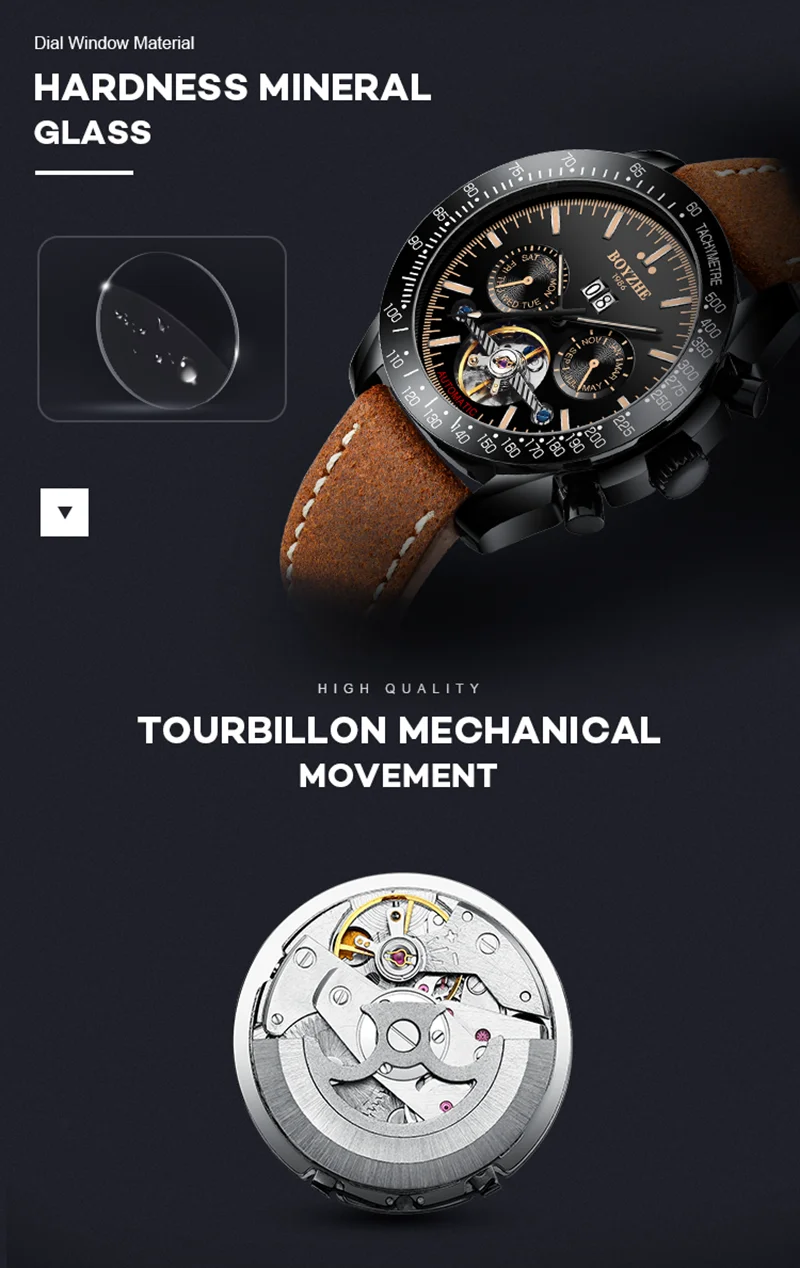 Horloge Mannen BOYZHE Tourbillon механические часы для мужчин s автоматические часы механизм скелет часы для мужчин montres hommes