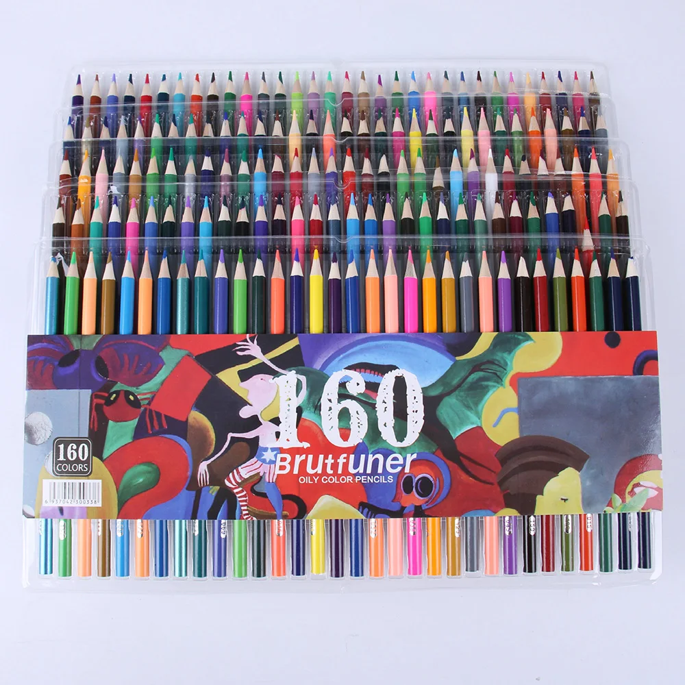 Goedkoop Kleurrijke 48 72 120 160 Inkt Kleurpotloden Set Olie Pen voor Kids School Office Tekening Schilderen graffiti Kleur Potloden Briefpapier